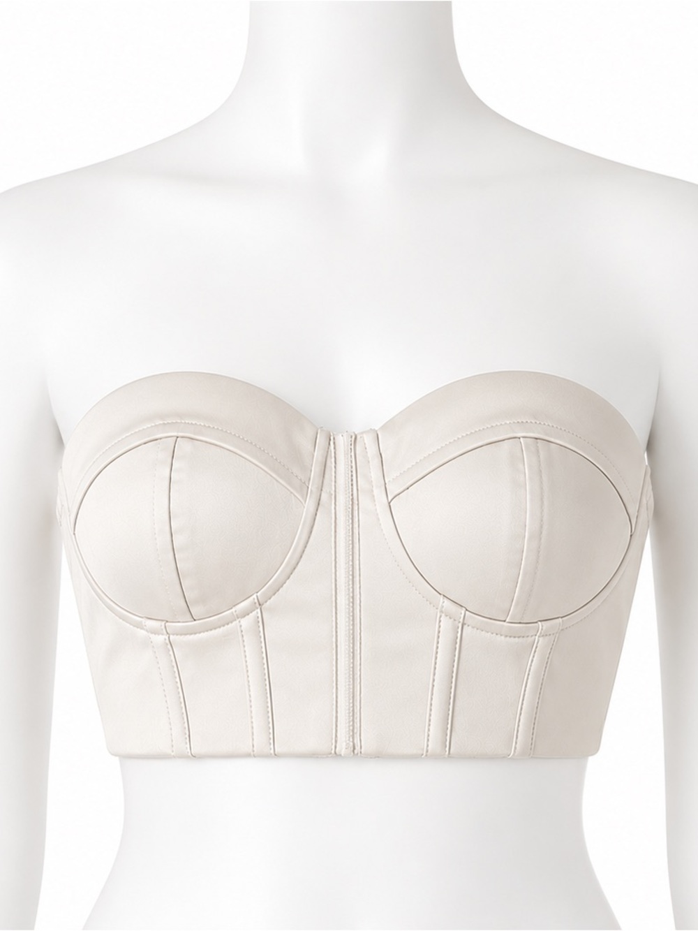 Meshki Cream Satin Boned Corset Crop Top S